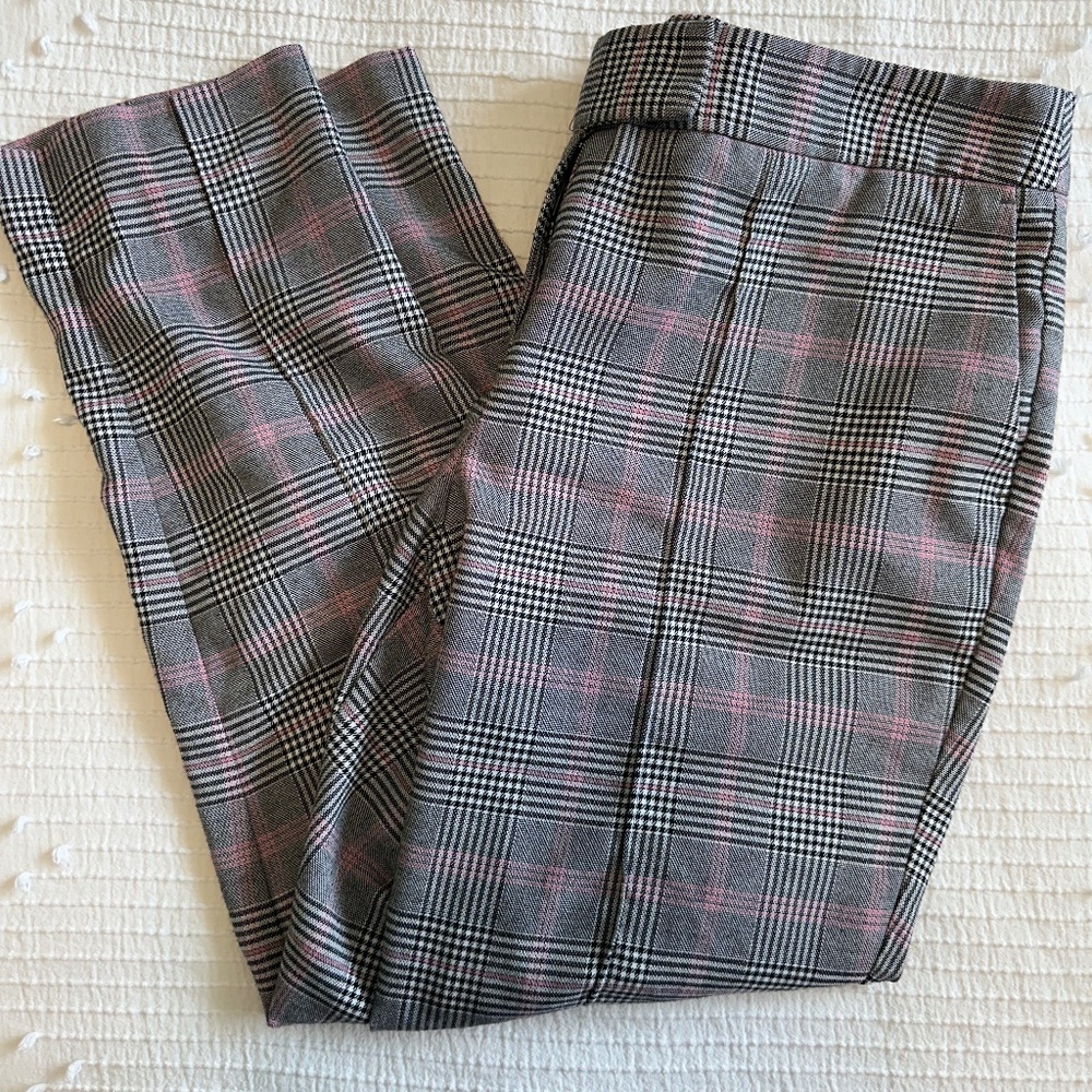 Pink Plaid Pants with Pockets